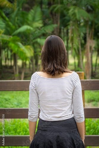 portrait of a girl on her back