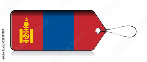 Mongolian flag label, Made in Mongolia