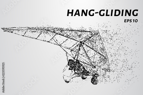 The glider consists of dots and circles. Hang-gliding from the particles.