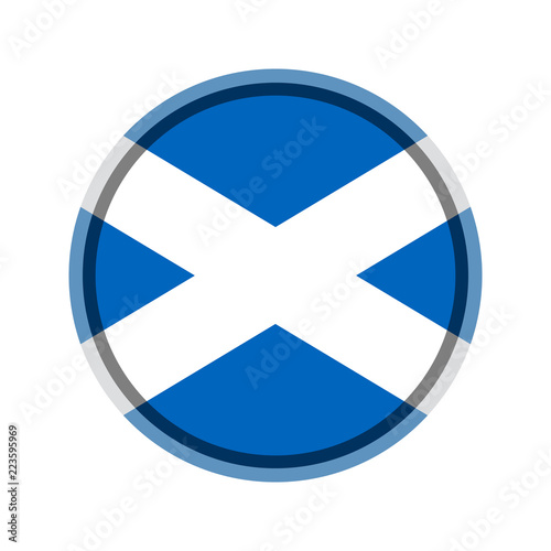 Scotland National flag in round shape