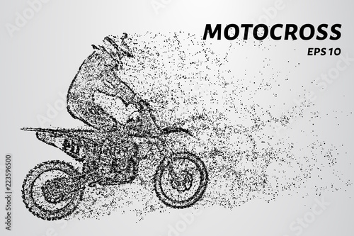 Motocross rider ride. Vector.