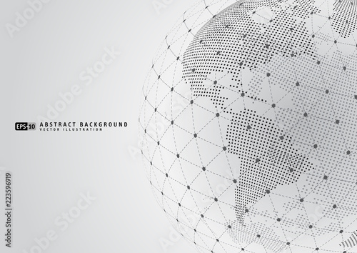 Abstract earth globe with wireframe sphare