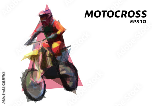 Motocross rider silhouette.