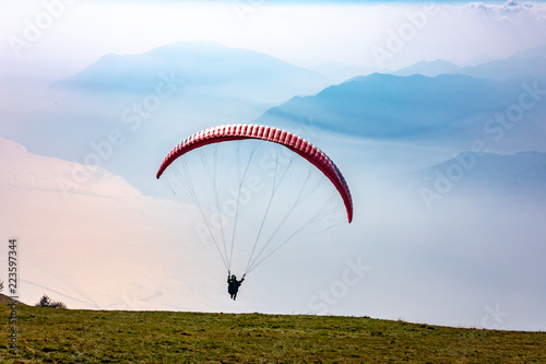 Paraglider above Lake Garda
