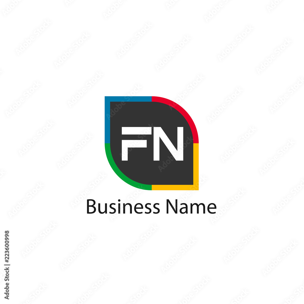 Initial Letter FN Logo Template Design