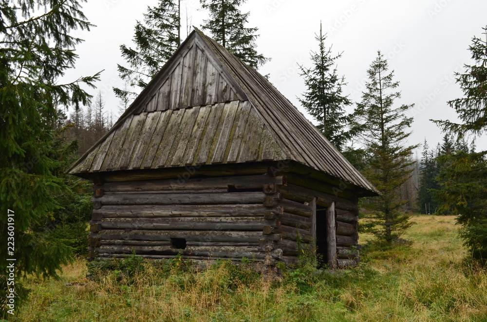 Drewniany szałas góralski - Podhale, Polana pod Kopieńcem