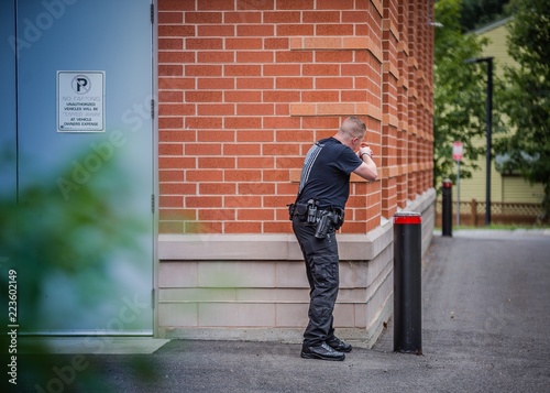 Tactical team training inside a public high school