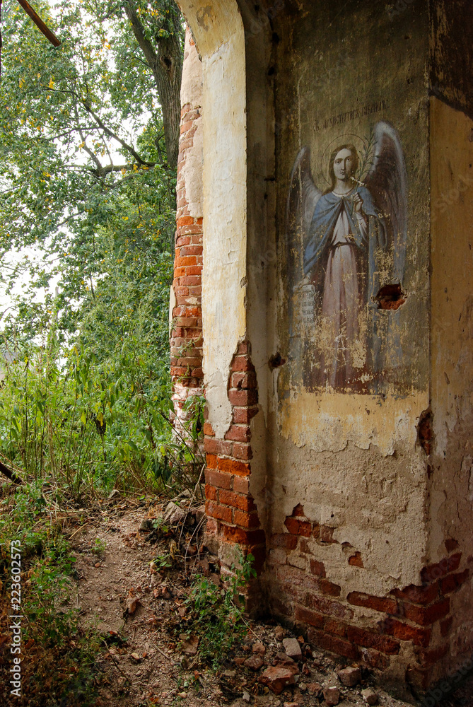 Archangel on the ruins of the church