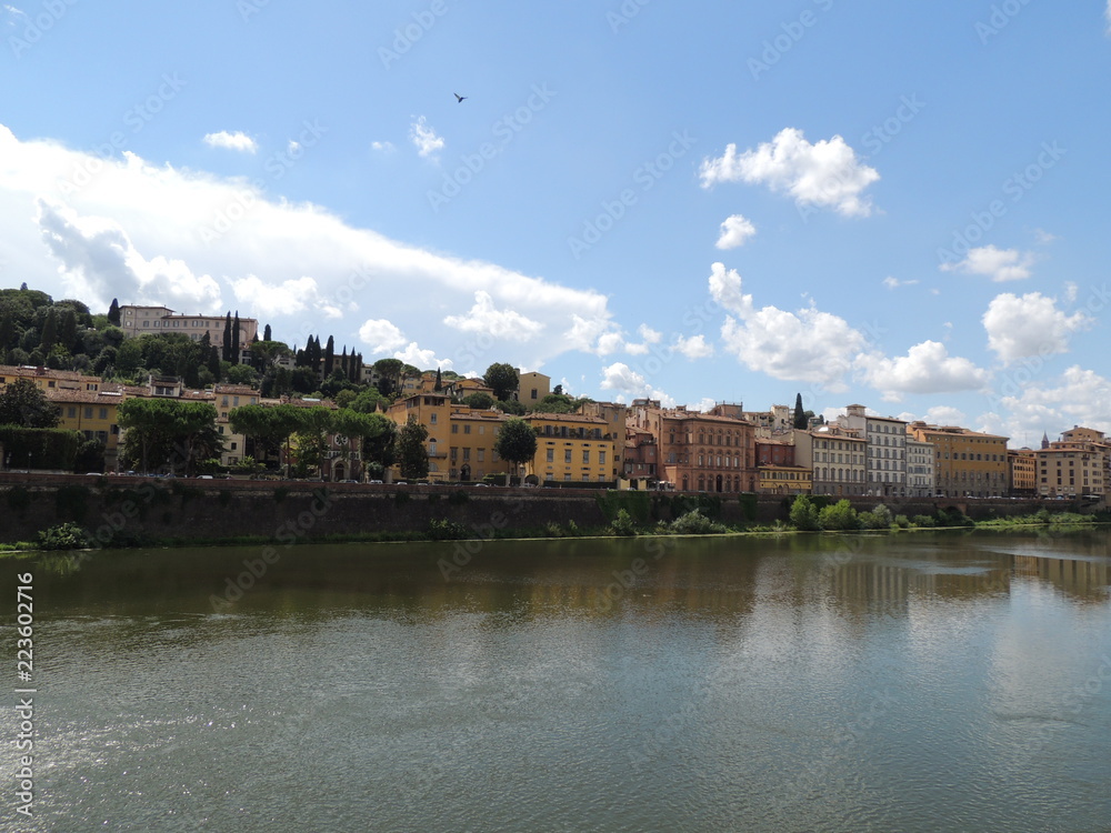 View of the Arno River and the city of Florence, Italy
