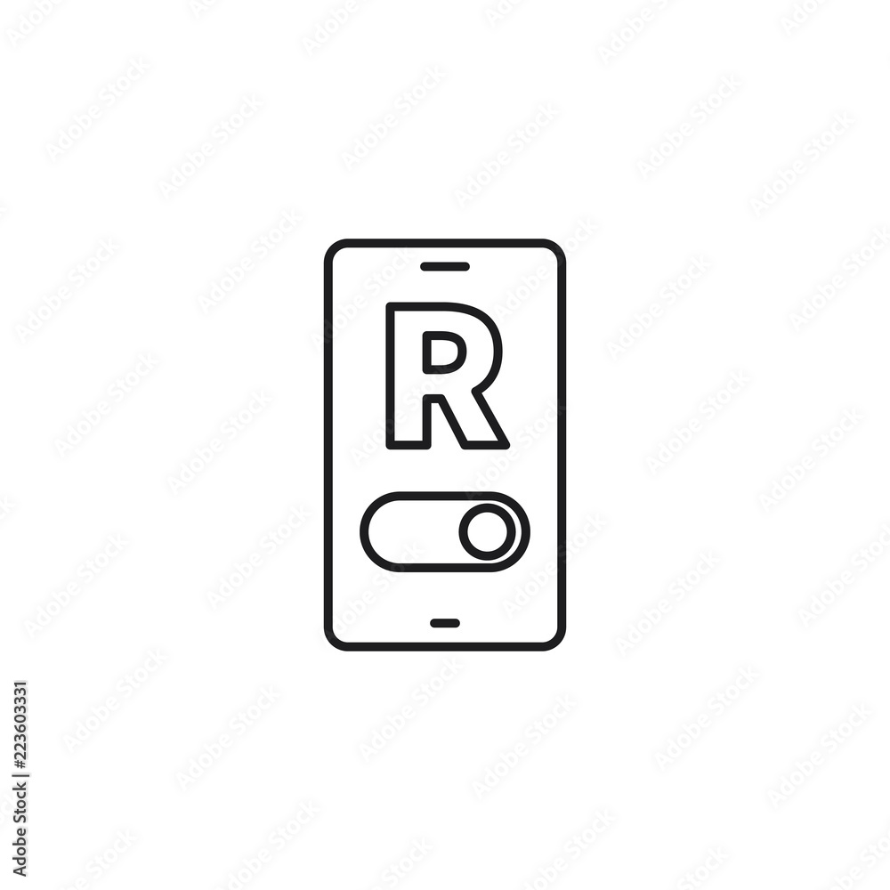 line Mobile Roaming Turn On illustration on white background line Mobile Roaming Turn On illustration on white background