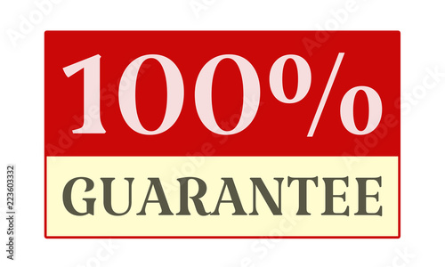 100  Guarantee - written on red card on white background