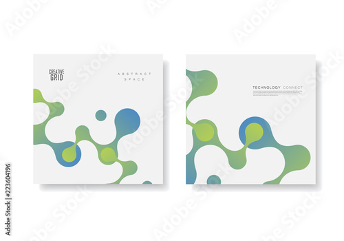 Vector green-blue connected mallets on white background