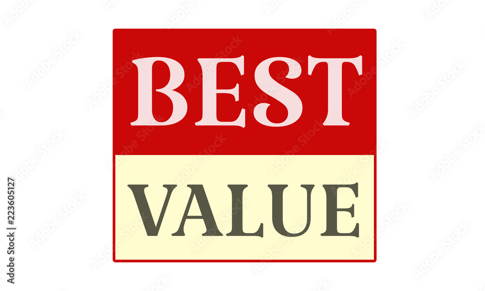 Fototapeta premium Best Value - written on red card on white background