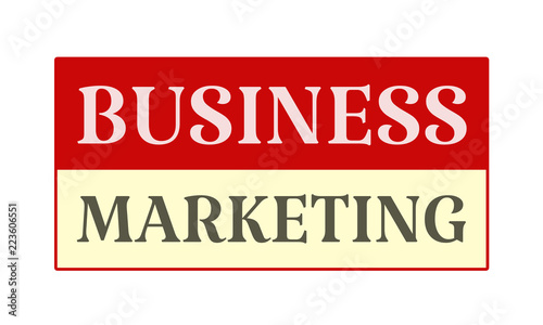 Business Marketing - written on red card on white background
