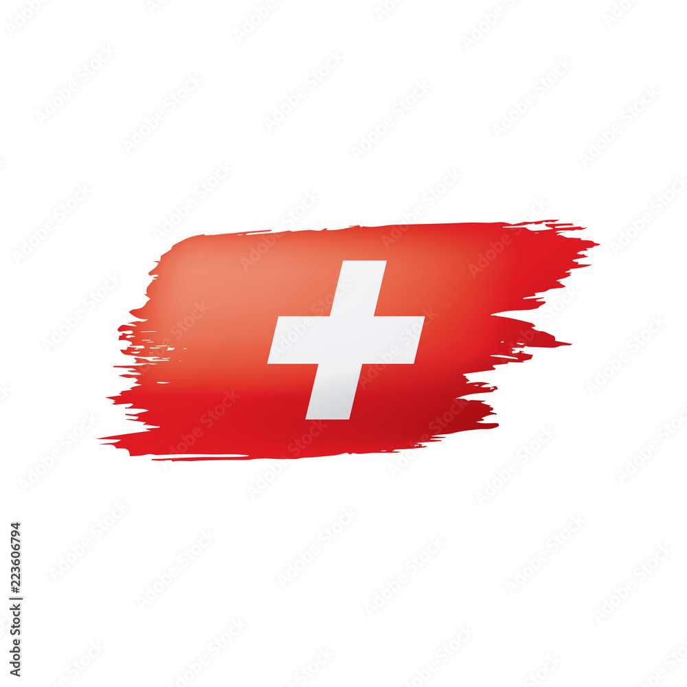 Switzerland flag, vector illustration on a white background.