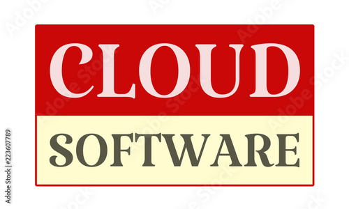 Cloud Software - written on red card on white background