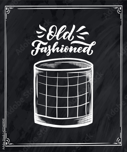 Lettering name of cocktail recipe. Template for card banner and poster for bar menu and restaurant