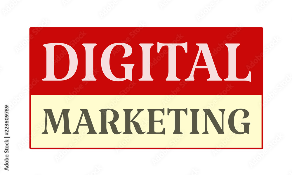 Digital Marketing - written on red card on white background
