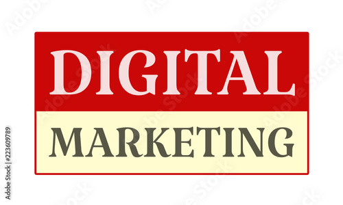 Digital Marketing - written on red card on white background