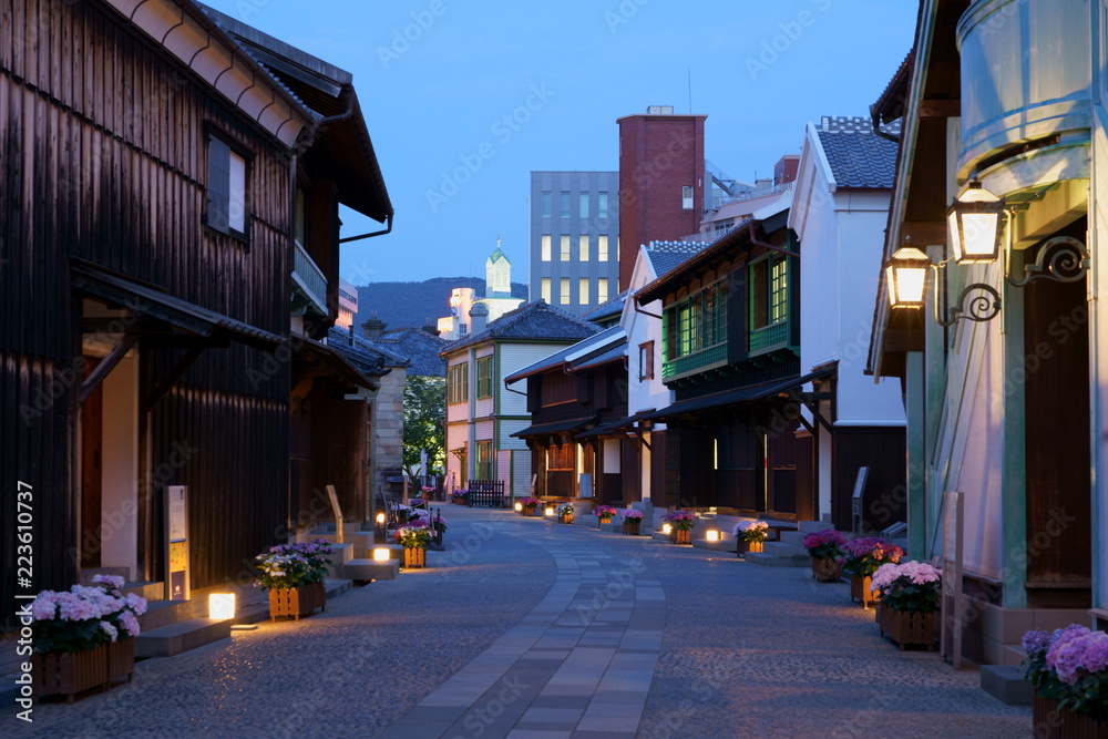 Naklejka premium [長崎県]長崎市内・出島の夜景