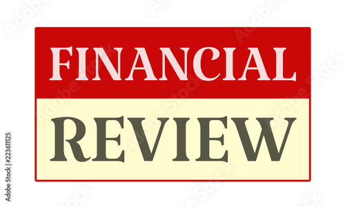Financial Review - written on red card on white background