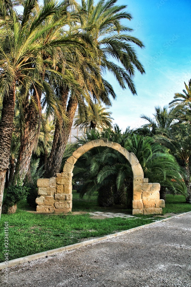 Roman archeological remains in the municipal park of Elche