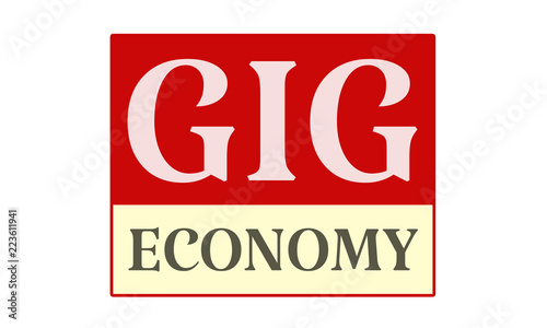 Gig Economy - written on red card on white background