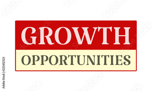 Growth Opportunities - written on red card on white background