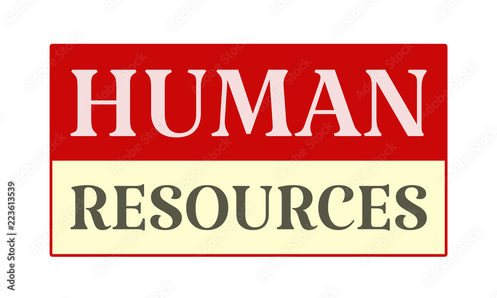 Human Resources - written on red card on white background