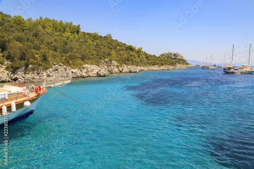 Marmaris yesil deniz (green sea) bay boat trips in Marmaris, Turkey