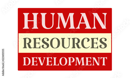 Human Resources Development - written on red card on white background