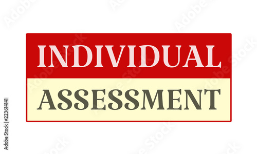 Individual Assessment - written on red card on white background