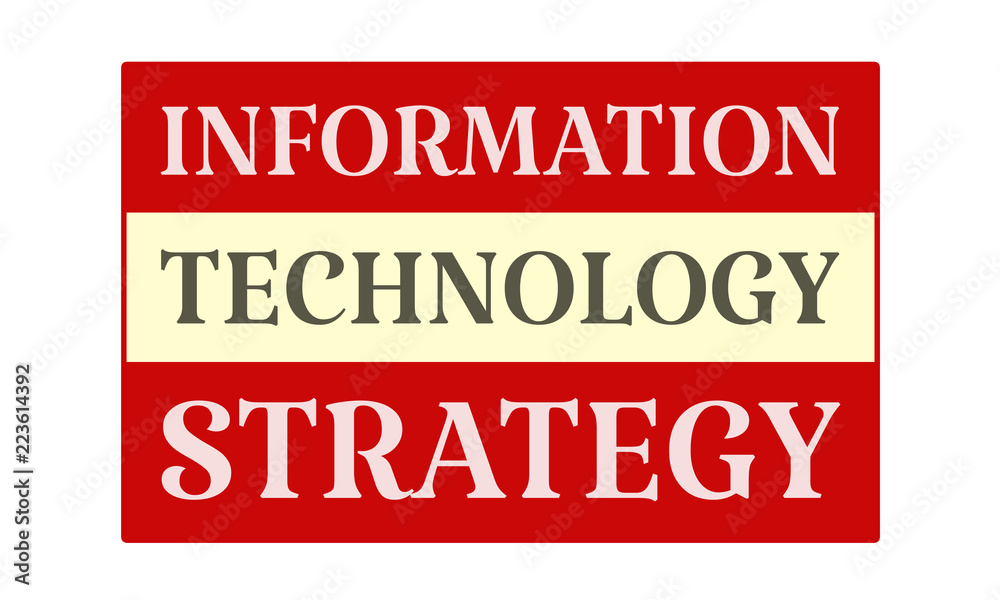 Information Technology Strategy - written on red card on white background