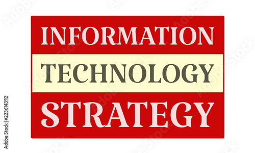 Information Technology Strategy - written on red card on white background