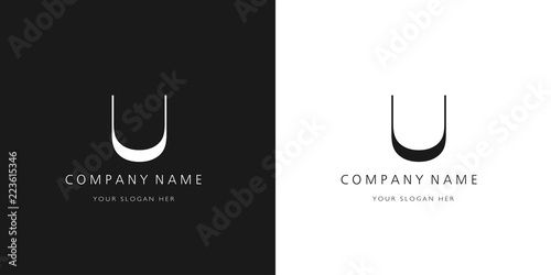 u logo letter modern design
