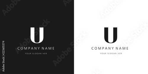u logo letter modern design