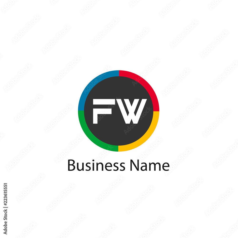 Obraz premium Initial Letter FW Logo Template Design