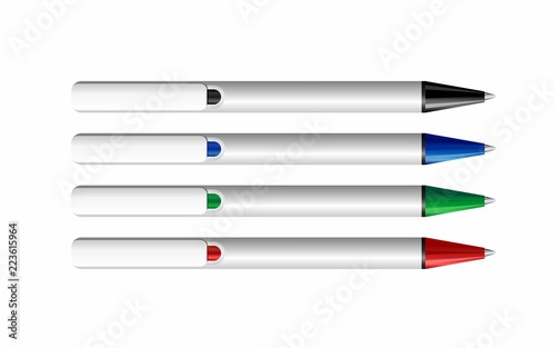 set of colorful pens