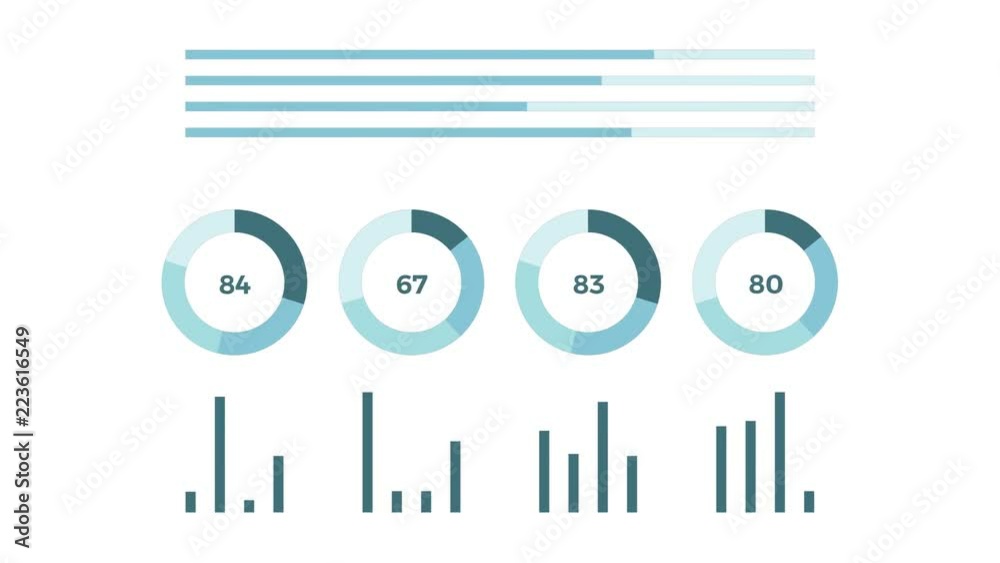 Abstract animated data report page