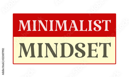 Minimalist Mindset - written on red card on white background