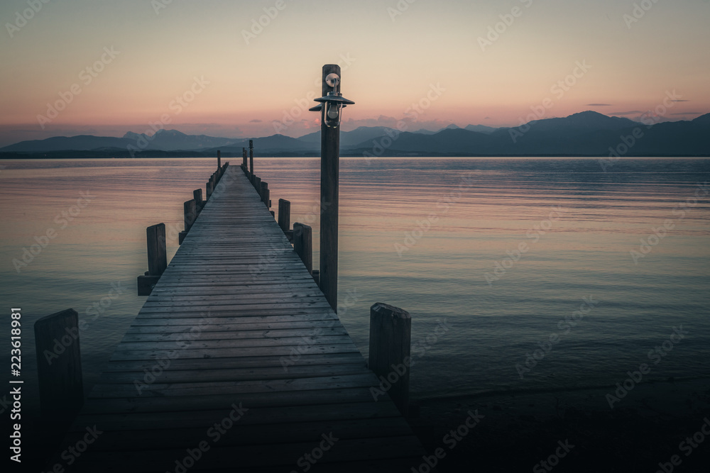 Fototapeta premium Chiemsee Malerwinkel Sonnenuntergang