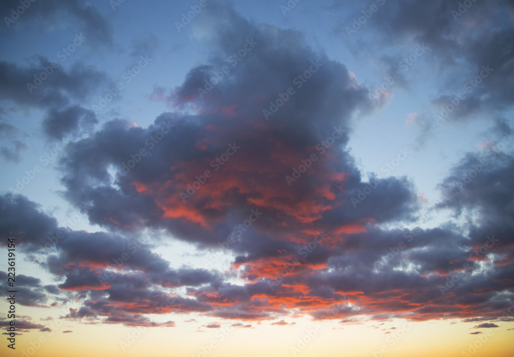 Fantastic Sunset Cloud Sky Background