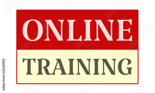 Online Training - written on red card on white background