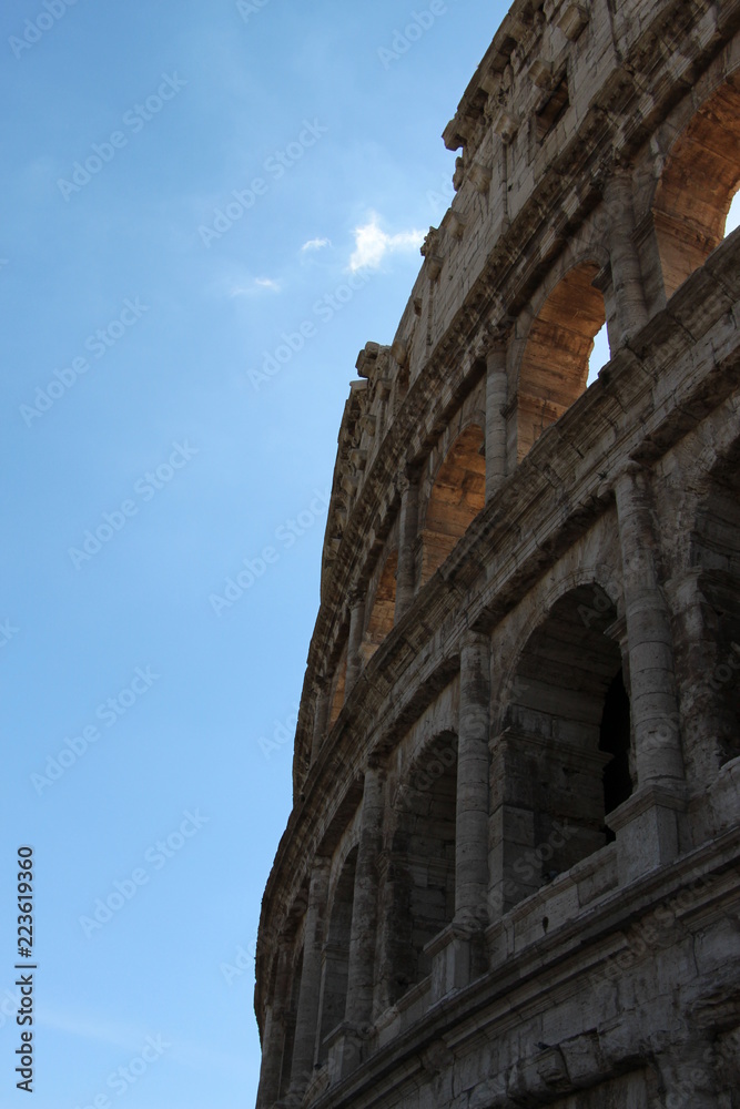 The side of the Roman Colosseum
