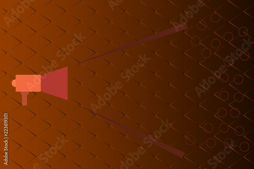 Flat design business Vector Illustration Empty template esp isolated Minimalist graphic layout template for advertising. Widespread Public Announcement Extend Volume Range Megaphone Loudness Level