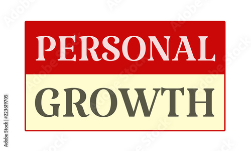 Personal Growth - written on red card on white background