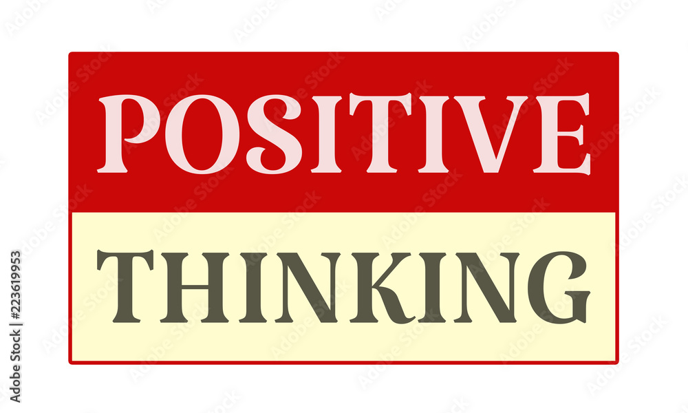 Positive Thinking - written on red card on white background