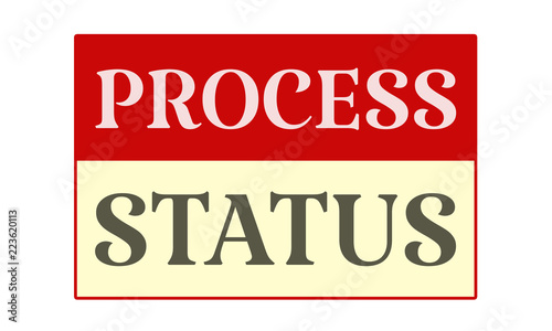 Process Status - written on red card on white background