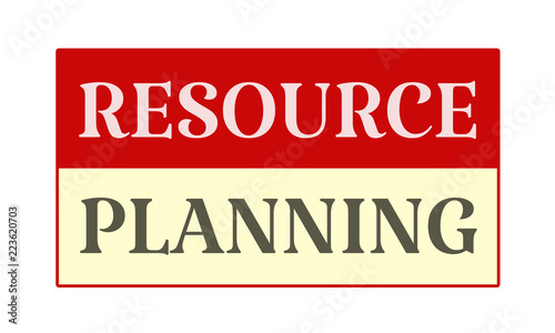 Resource Planning - written on red card on white background