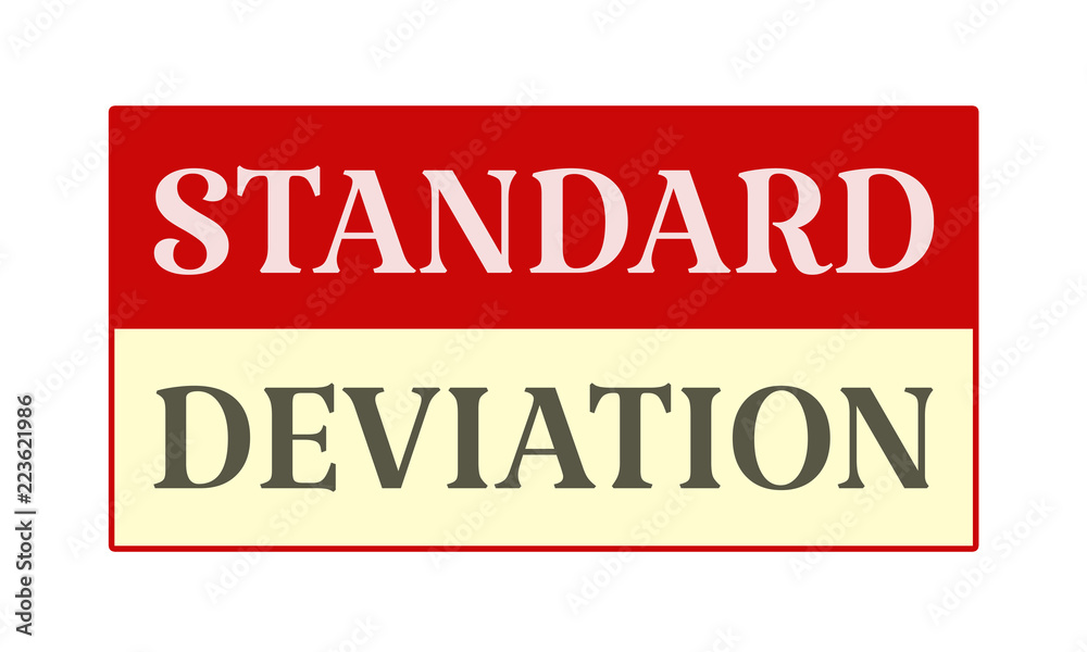Standard Deviation - written on red card on white background